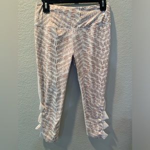 Victoria Sport white mesh capri leggings